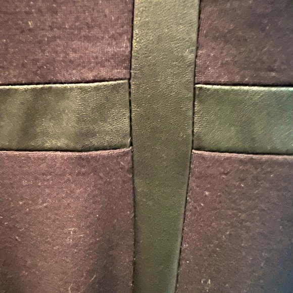 Shape FX Sheath Dress Faux Leather Trim Black Sz10 - Picture 8 of 10